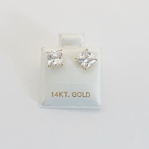 14k Solid Gold Stud Earrings Women / Men 6mm